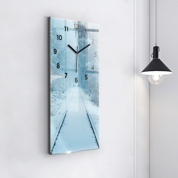 Vertical wall clock Deer on the tracks