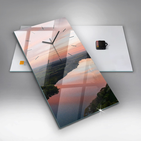 Vertical wall clock Lake view