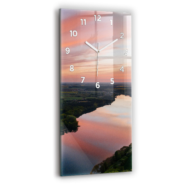 Vertical wall clock Lake view