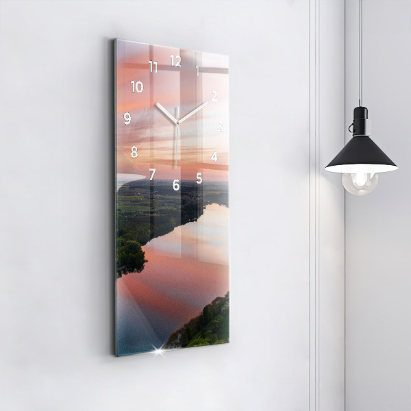 Vertical wall clock Lake view