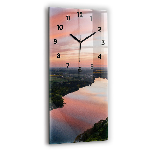 Vertical wall clock Lake view