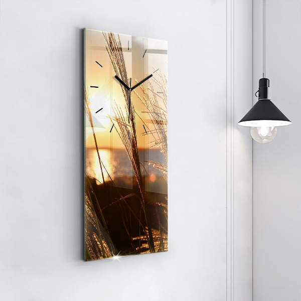 Vertical wall clock Wheat in the golden sun