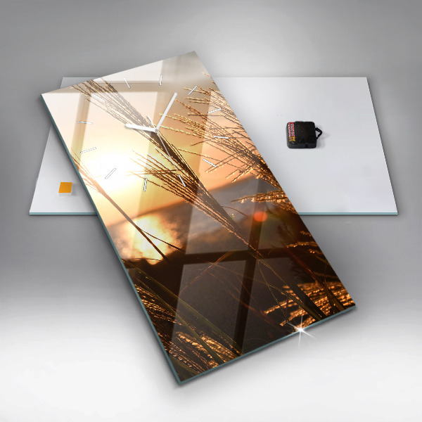 Vertical wall clock Wheat in the golden sun