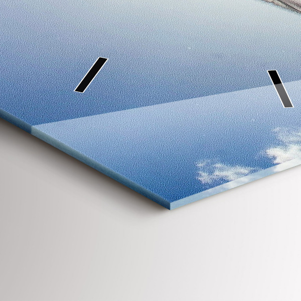 Vertical wall clock The Polish flag against the sky