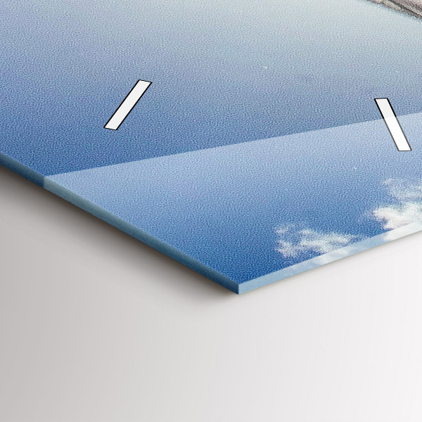 Vertical wall clock The Polish flag against the sky