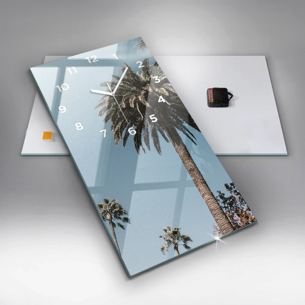 Vertical wall clock Palm trees in Los Angeles