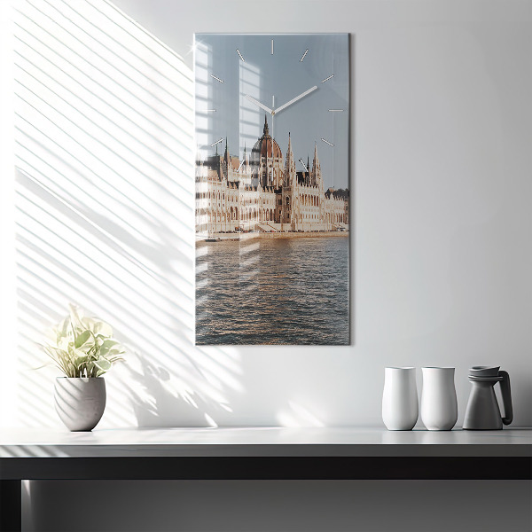 Vertical wall clock Parliament in Budapest