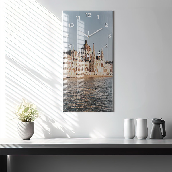 Vertical wall clock Parliament in Budapest