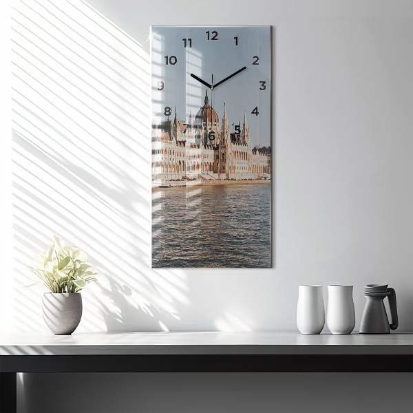Vertical wall clock Parliament in Budapest