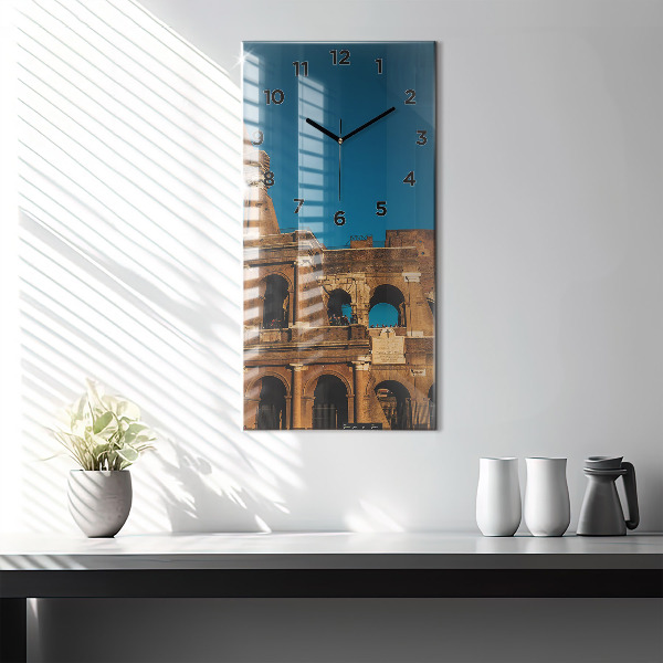 Vertical wall clock The Colosseum in Italy