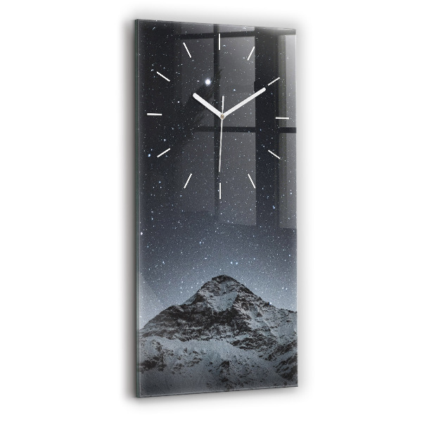 Vertical wall clock Mountain under the stars