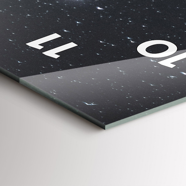 Vertical wall clock Mountain under the stars