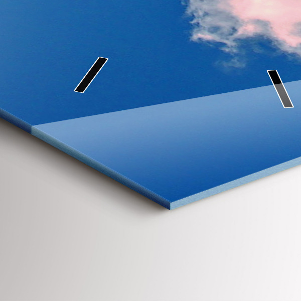 Vertical wall clock Mountains under blue sky