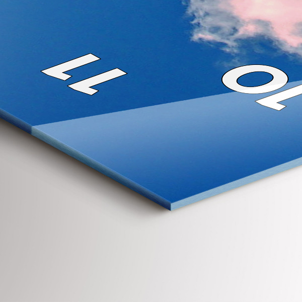 Vertical wall clock Mountains under blue sky