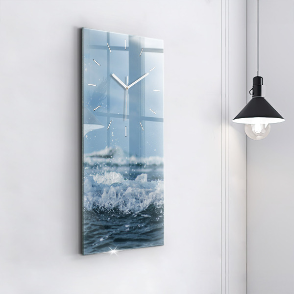 Vertical wall clock Sea wave photography
