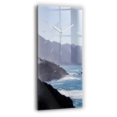 Vertical wall clock Mountains by the ocean