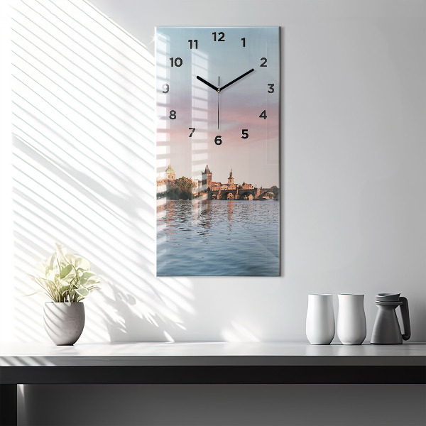 Vertical wall clock Charles Bridge in Prague