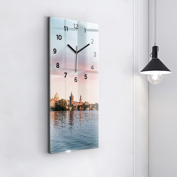 Vertical wall clock Charles Bridge in Prague