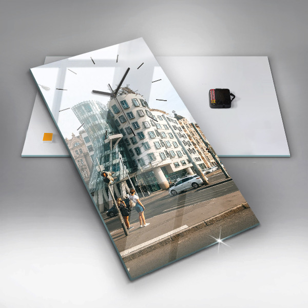 Vertical wall clock Dancing House Prague