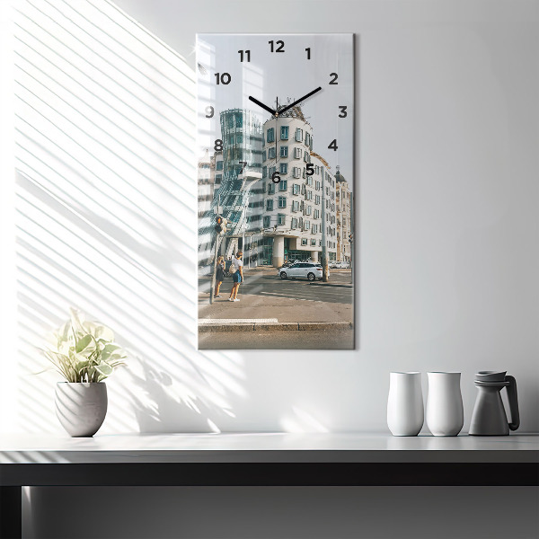 Vertical wall clock Dancing House Prague
