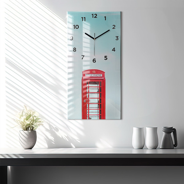 Vertical wall clock Public phone