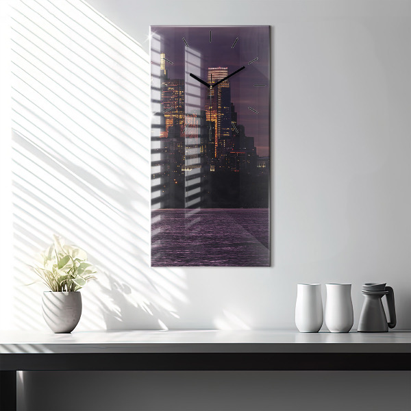 Vertical wall clock Philadelphia City Skyline