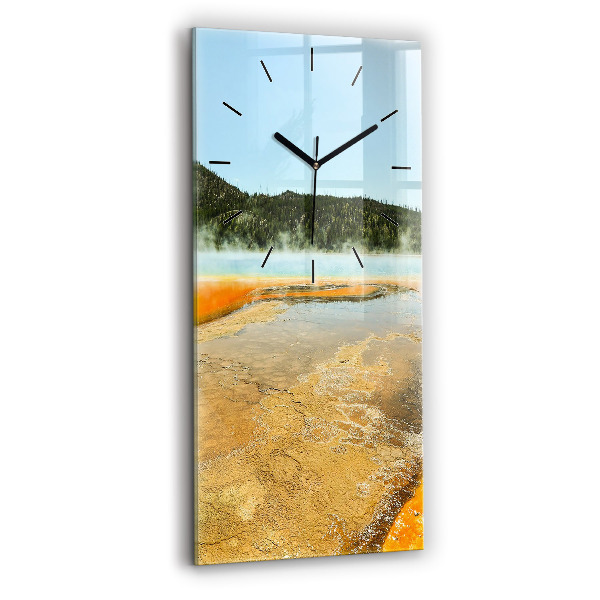Vertical wall clock Lake with Mountains
