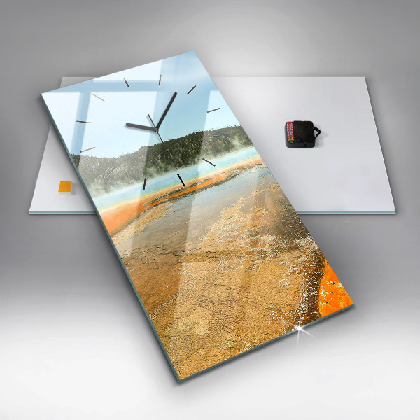 Vertical wall clock Lake with Mountains