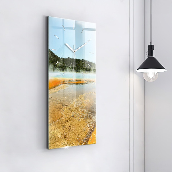 Vertical wall clock Lake with Mountains