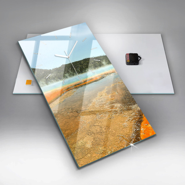 Vertical wall clock Lake with Mountains