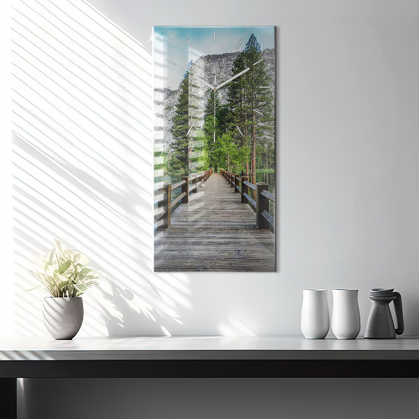 Vertical wall clock Yosemite Wooden Bridge