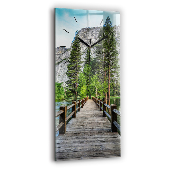 Vertical wall clock Yosemite Wooden Bridge