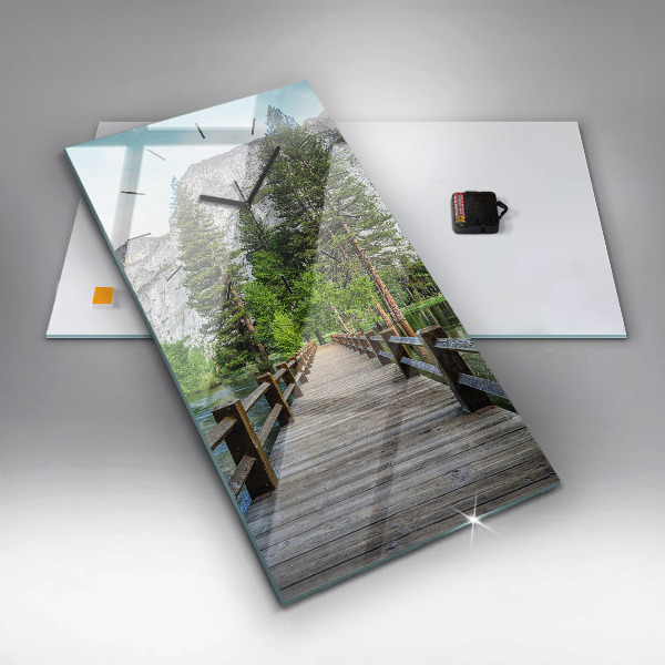 Vertical wall clock Yosemite Wooden Bridge