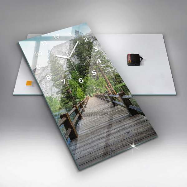 Vertical wall clock Yosemite Wooden Bridge