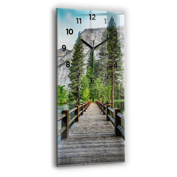 Vertical wall clock Yosemite Wooden Bridge