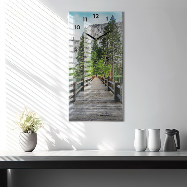 Vertical wall clock Yosemite Wooden Bridge