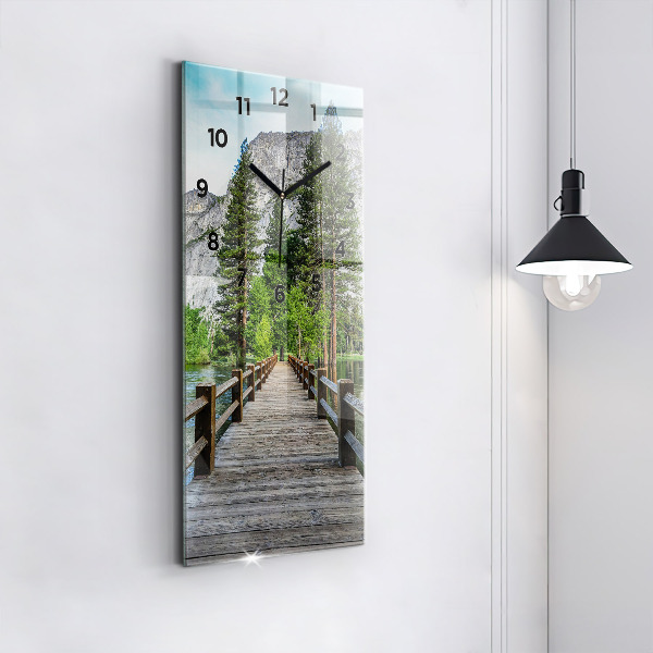 Vertical wall clock Yosemite Wooden Bridge