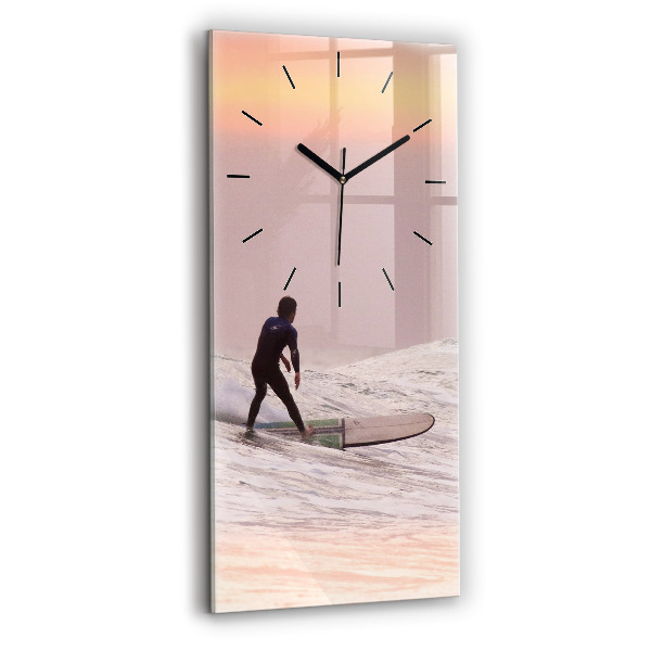 Vertical wall clock Surfer in Hawaii