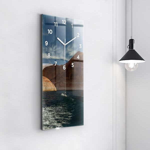 Vertical wall clock Person on water skis
