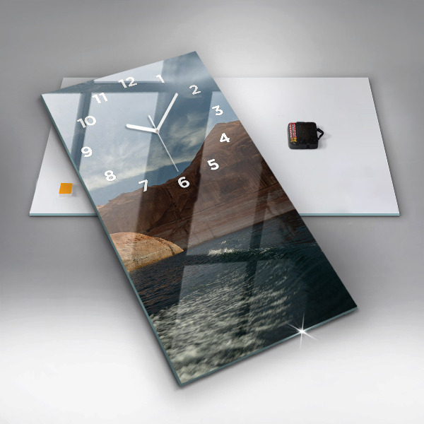 Vertical wall clock Person on water skis