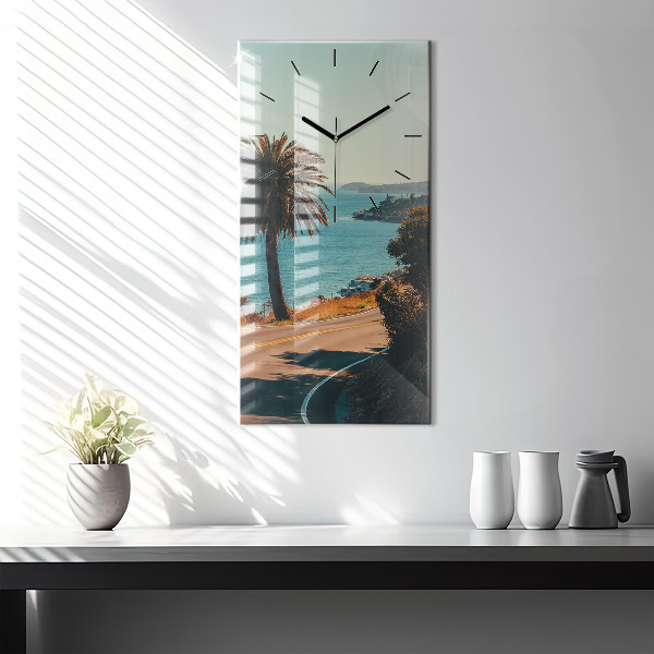 Vertical wall clock Palm trees in Malibu
