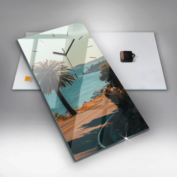 Vertical wall clock Palm trees in Malibu