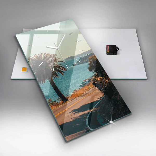 Vertical wall clock Palm trees in Malibu