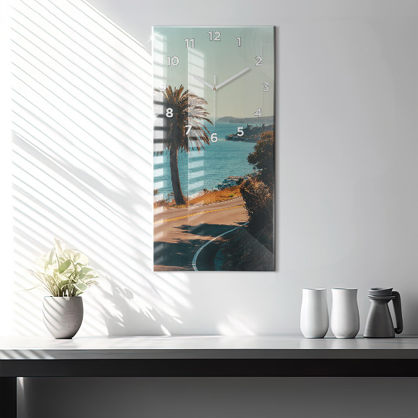 Vertical wall clock Palm trees in Malibu