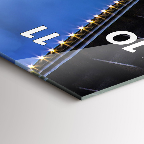 Vertical wall clock Rocky shore under the bridge