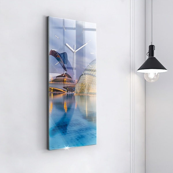 Vertical wall clock City sunset