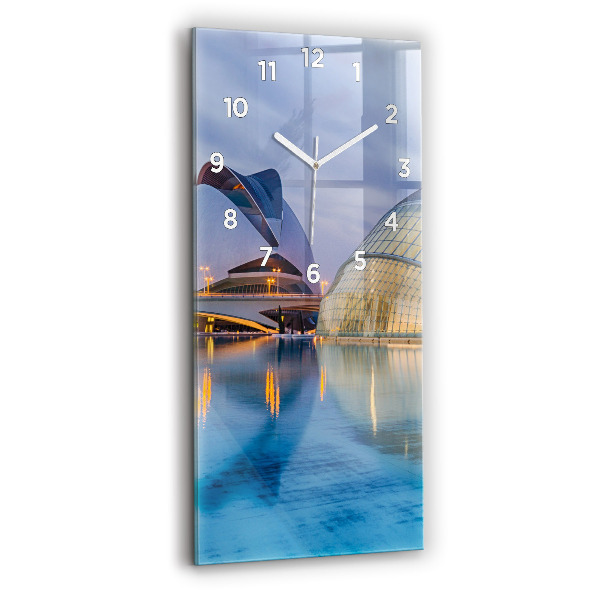 Vertical wall clock City sunset