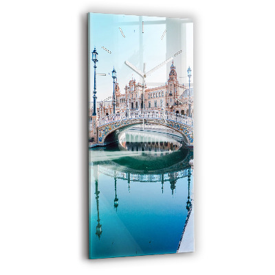 Vertical wall clock Plaza de Espana in Seville
