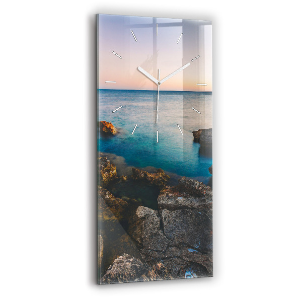 Vertical wall clock Sea landscape