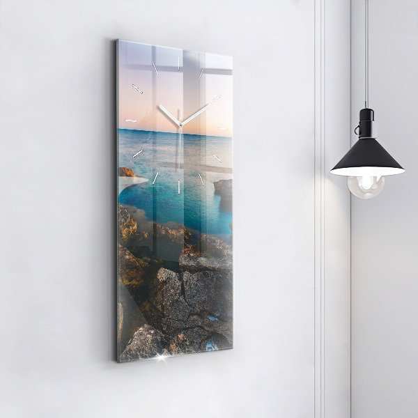 Vertical wall clock Sea landscape